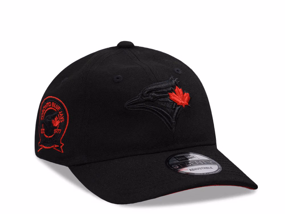 New Era Toronto Blue Jays Black Red Edition 9Twenty Strapback Hat front