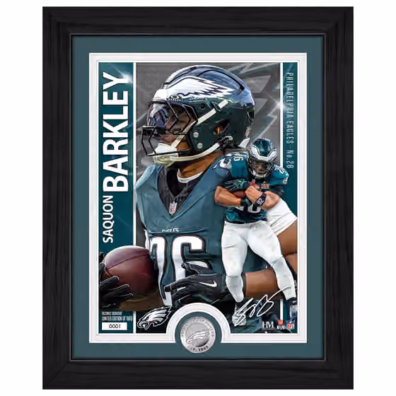 Saquon Barkley Philadelphia Eagles Artist Proof Silver Coin NFL Photo Frame view 1
