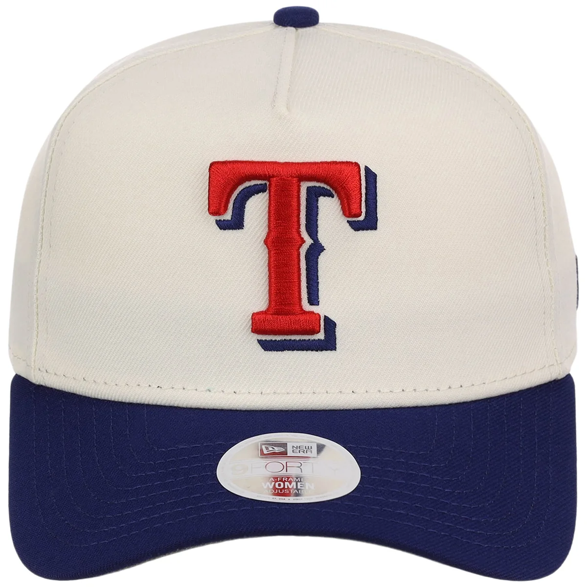 Texas Rangers Women's New Era 9FORTY Chrome OTC A-Frame detail view