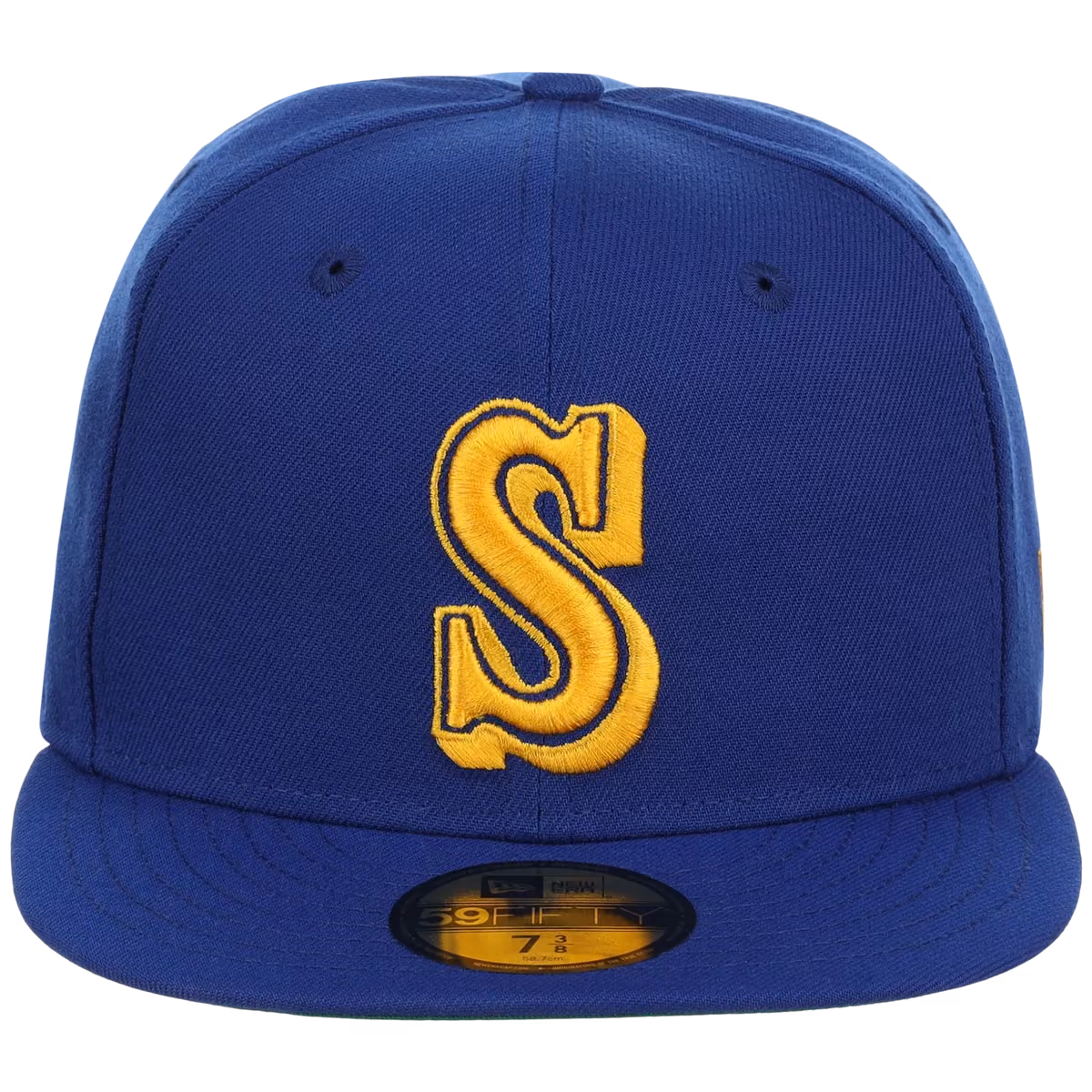 Seattle Mariners MLB Cooperstown Authentic Collection New Era 59FIFTY (Royal/Royal) detail view