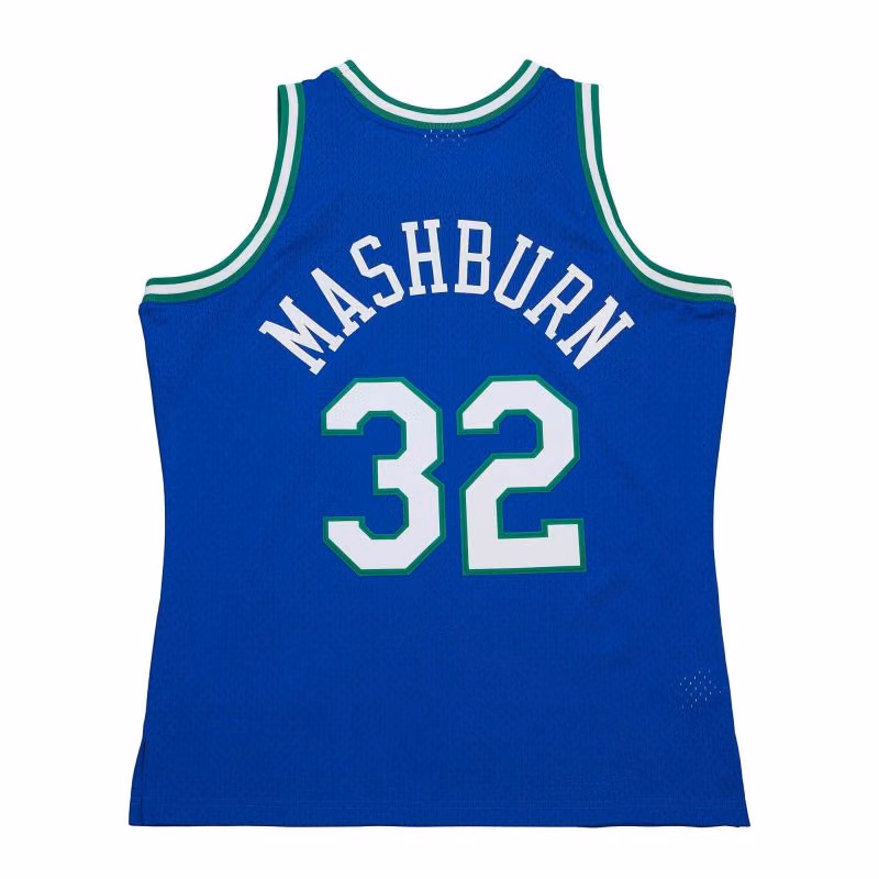 Jamal Mashburn #32 Dallas Mavericks 1993-94 Mitchell & Ness Swingman NBA Jersey Blue view 2