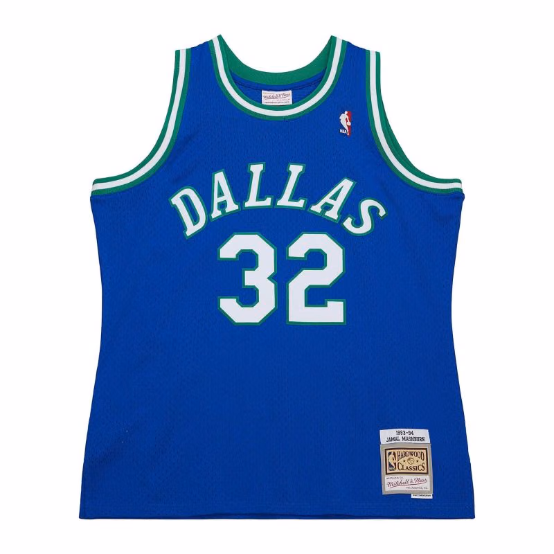 Jamal Mashburn #32 Dallas Mavericks 1993-94 Mitchell & Ness Swingman NBA Jersey Blue view 1