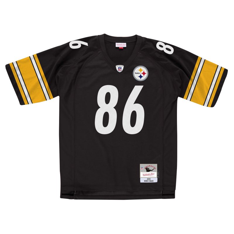 Hines Ward #86 Pittsburgh Steelers 2005 Mitchell & Ness Throwback NFL Jersey Black view 1