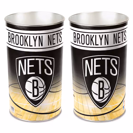 Brooklyn Nets NBA Metal Wastebasket view 1