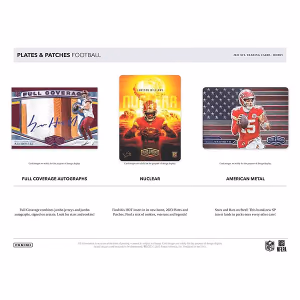 2023 Panini Plates & Patches Football NFL Hobby Box view 4