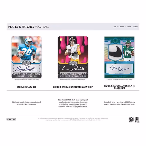 2023 Panini Plates & Patches Football NFL Hobby Box view 3