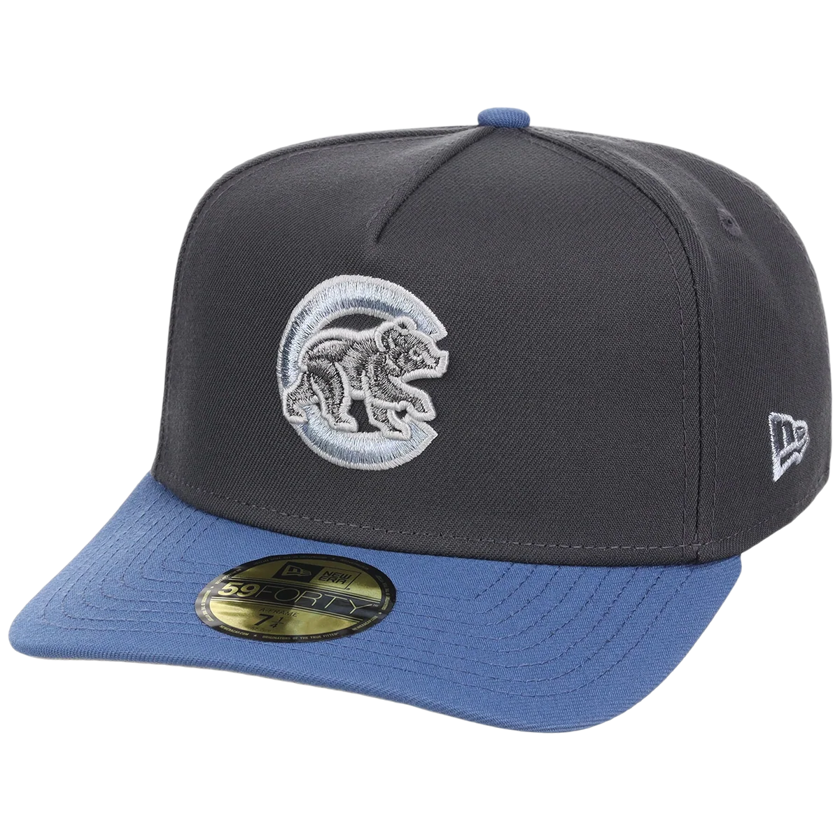 Chicago Cubs MLB Indigo Steel New Era 59FORTY detail view