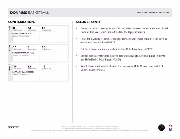 2022/23 Panini Donruss Basketball NBA Blaster Box view 5