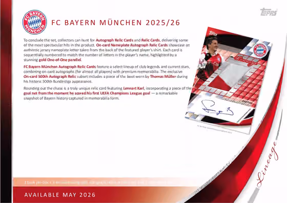 (LIVE BREAK) 2025/26 Topps Lineage FC Bayern Munich Football Hobby Box view 3