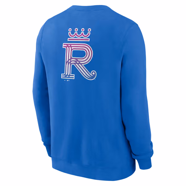 Kansas City Royals City Connect 2-Hit Club Crew Pullover Blue view 3