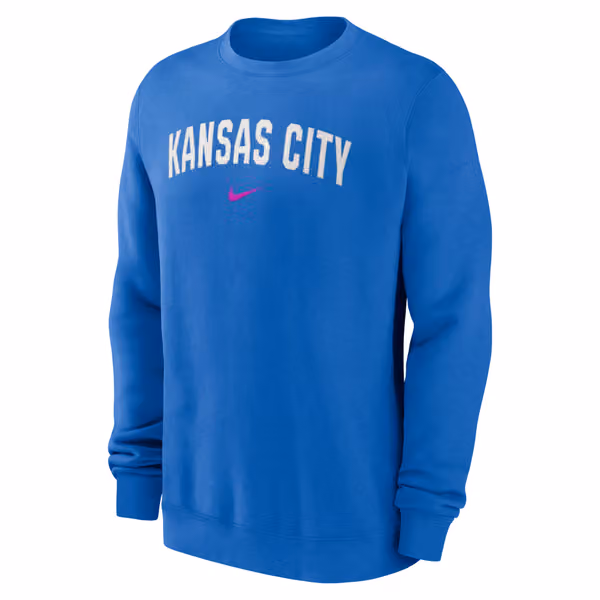 Kansas City Royals City Connect 2-Hit Club Crew Pullover Blue view 2