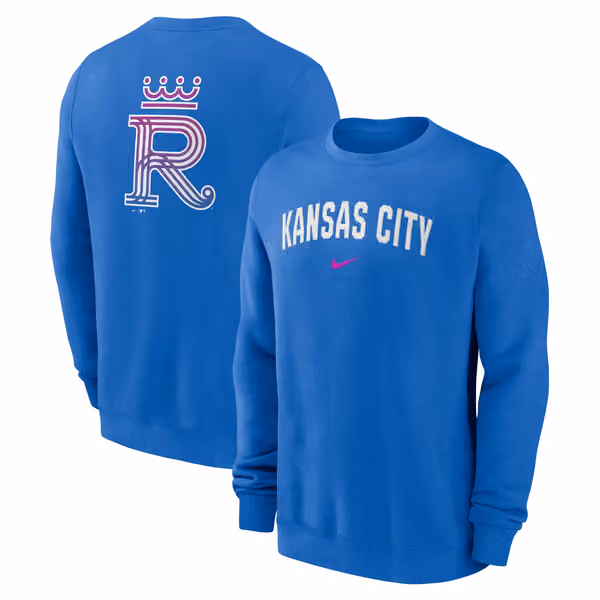Kansas City Royals City Connect 2-Hit Club Crew Pullover Blue view 1