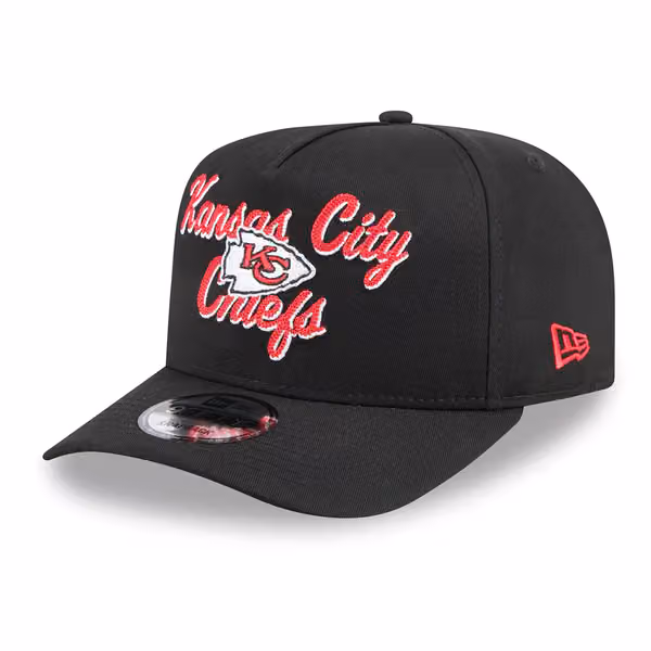 Kansas City Chiefs NFL Chainstitch 9FIFTY A-Frame Snapback Cap Black product photo