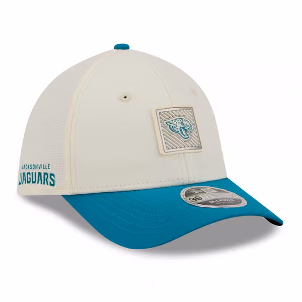 Jacksonville Jaguars 2026 NFL Training Camp 39THIRTY Flex Cap Cream/Teal product photo
