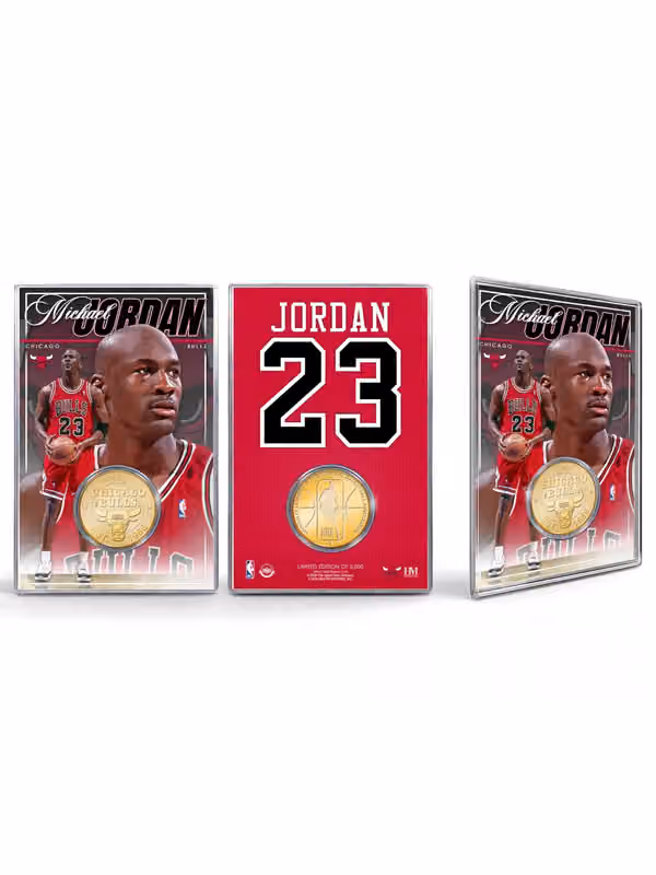 Michael Jordan Chicago Bulls Acrylic Bronze NBA Coin Card view 1