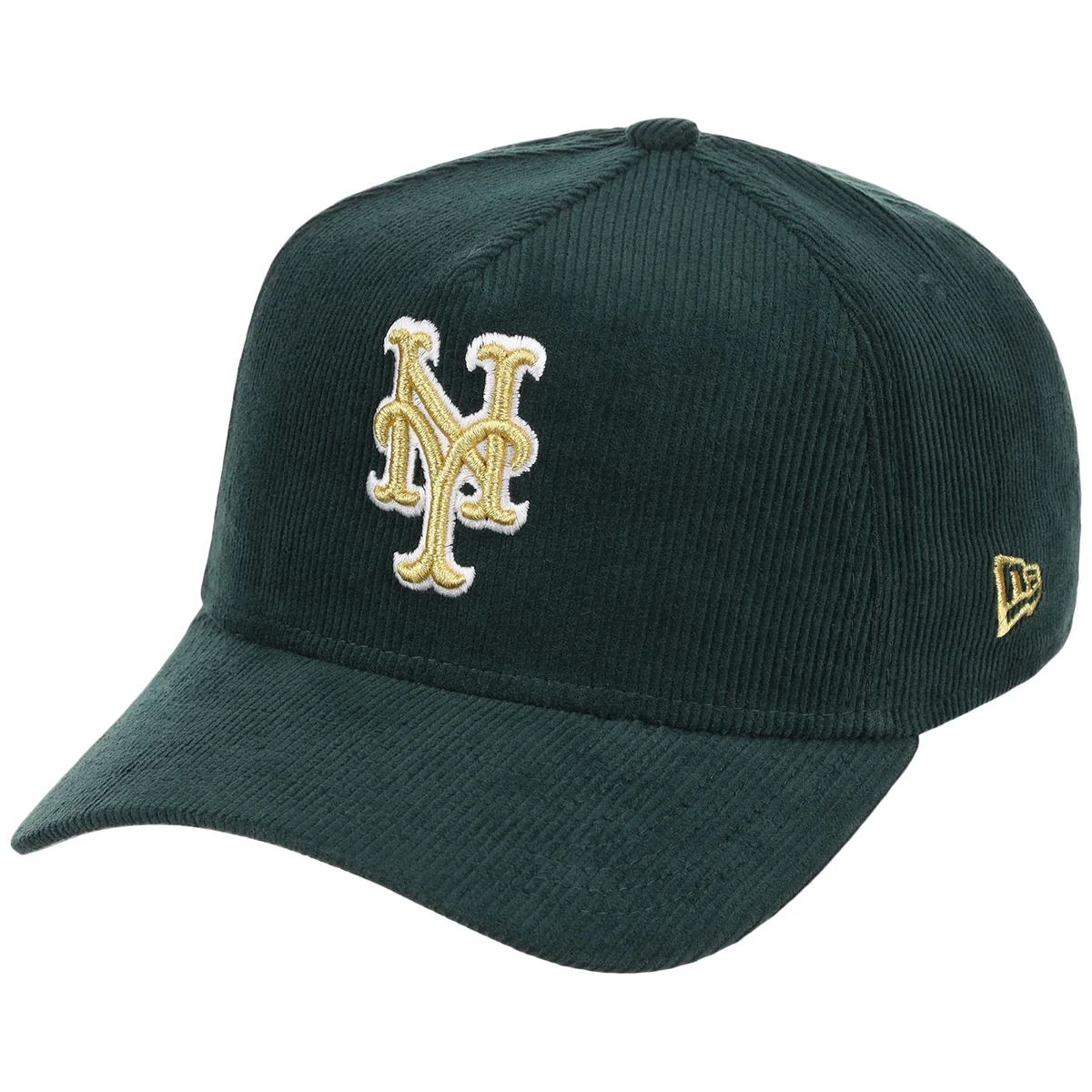 New York Mets MLB Dark Green Cord FASHION CORE New Era 9FORTY A-Frame detail view