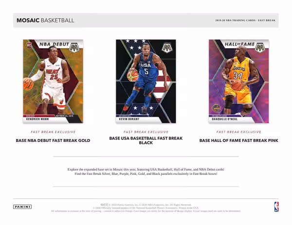 2019/20 Panini Mosaic Fast Break Basketball Hobby Box NBA view 4