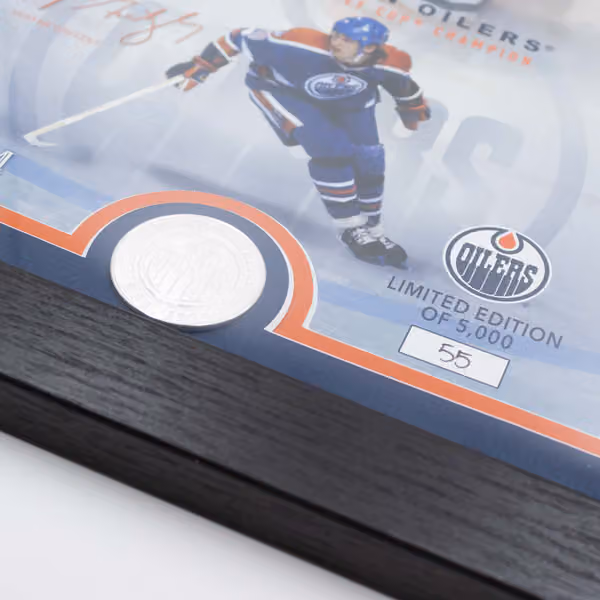 Wayne Gretzky Edmonton Oilers Silver Coin Framed NHL Photo view 2
