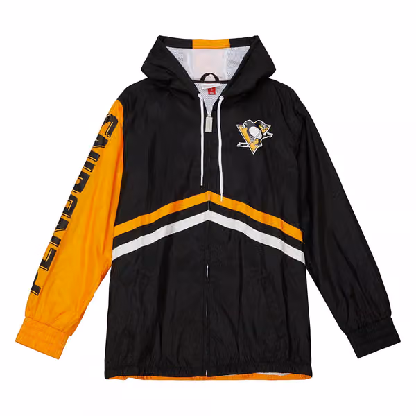Pittsburgh Penguins Undeniable Mitchell & Ness NHL Windbreaker Jacket view 1