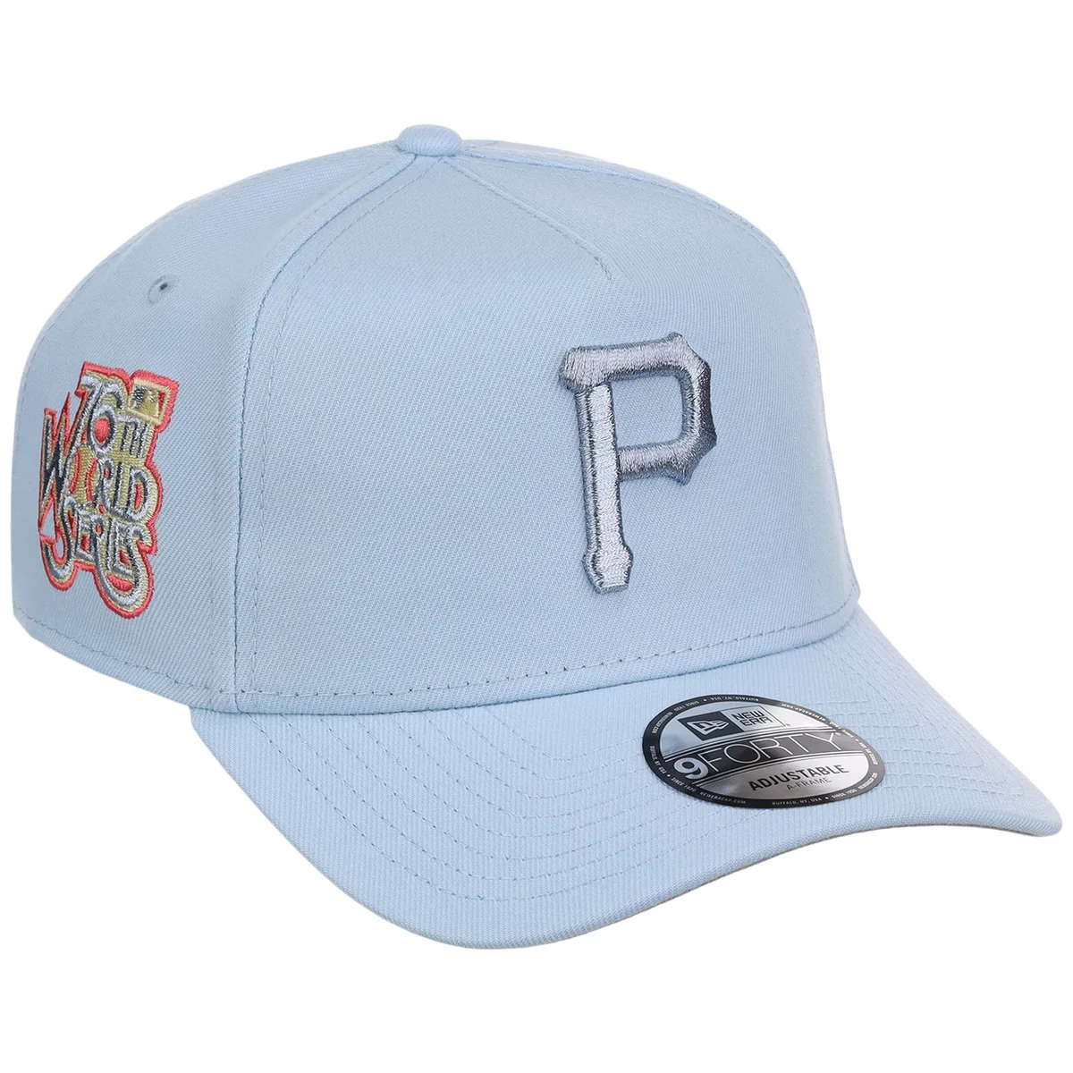 Pittsburgh Pirates MLB Glacial Blue New Era 9FORTY A-Frame front view