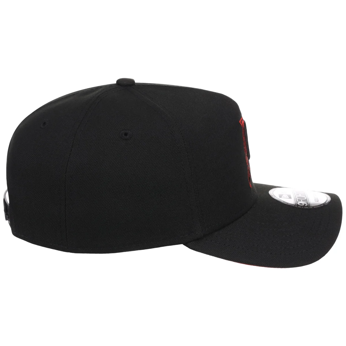Miami Marlins MLB Black x Red FASHION CORE New Era 9FORTY A-Frame detail view