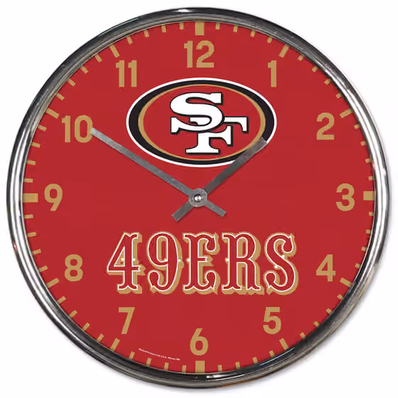 San Francisco 49ers Chrome NFL Team Design Wall Clock view 1