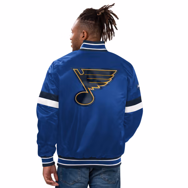 St. Louis Blues Home Game NHL Varsity Satin Jacket view 1
