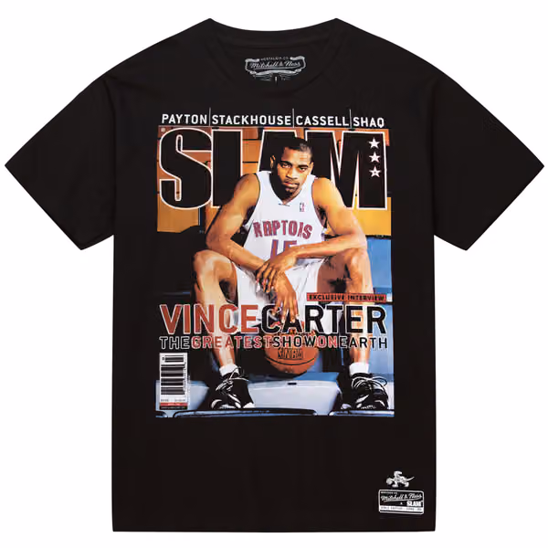Vince Carter Toronto Raptors 2000 Slam Cover NBA T-Shirt Black view 1
