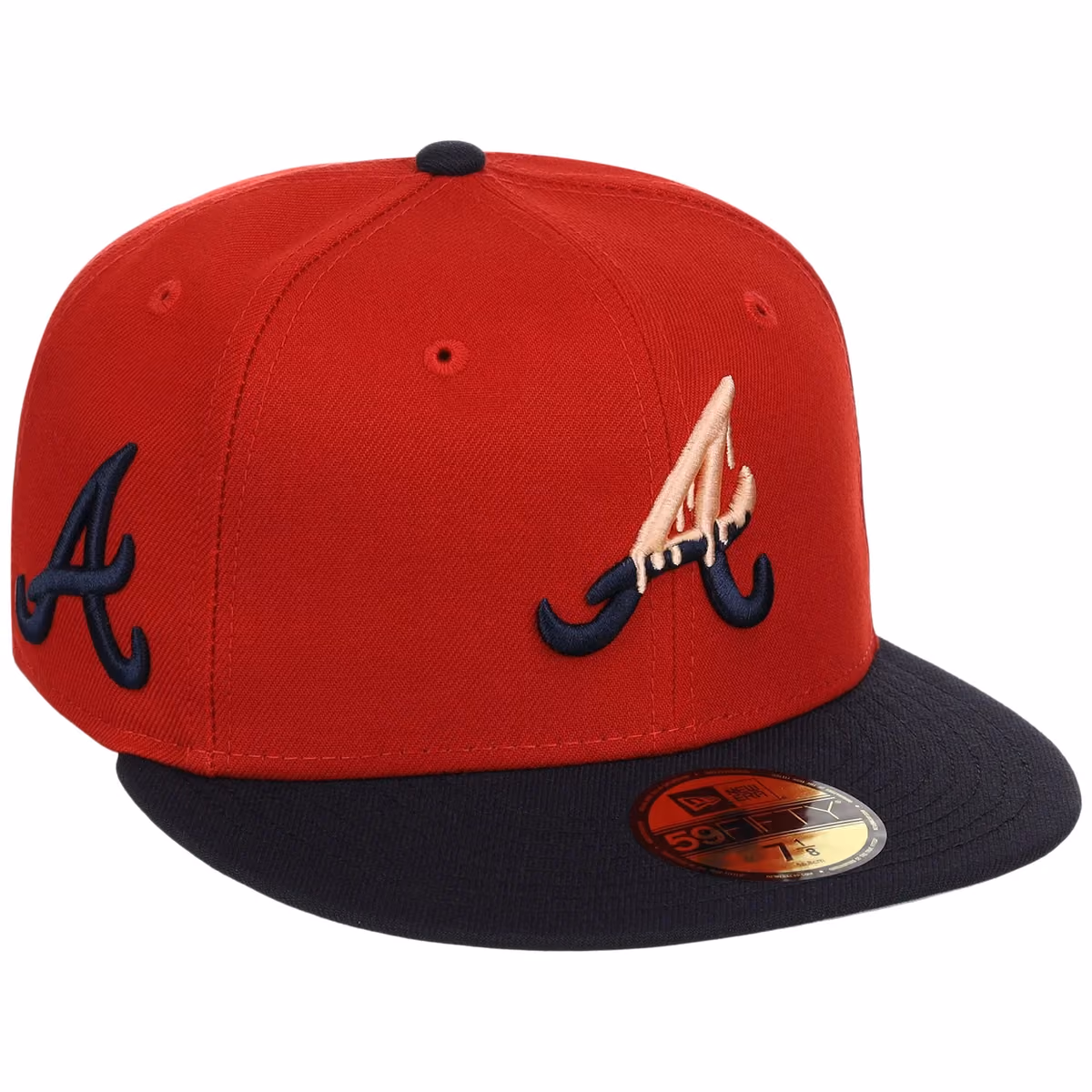 Atlanta Braves Peach Drip Atlanta Crown the City New Era 59FIFTY front view