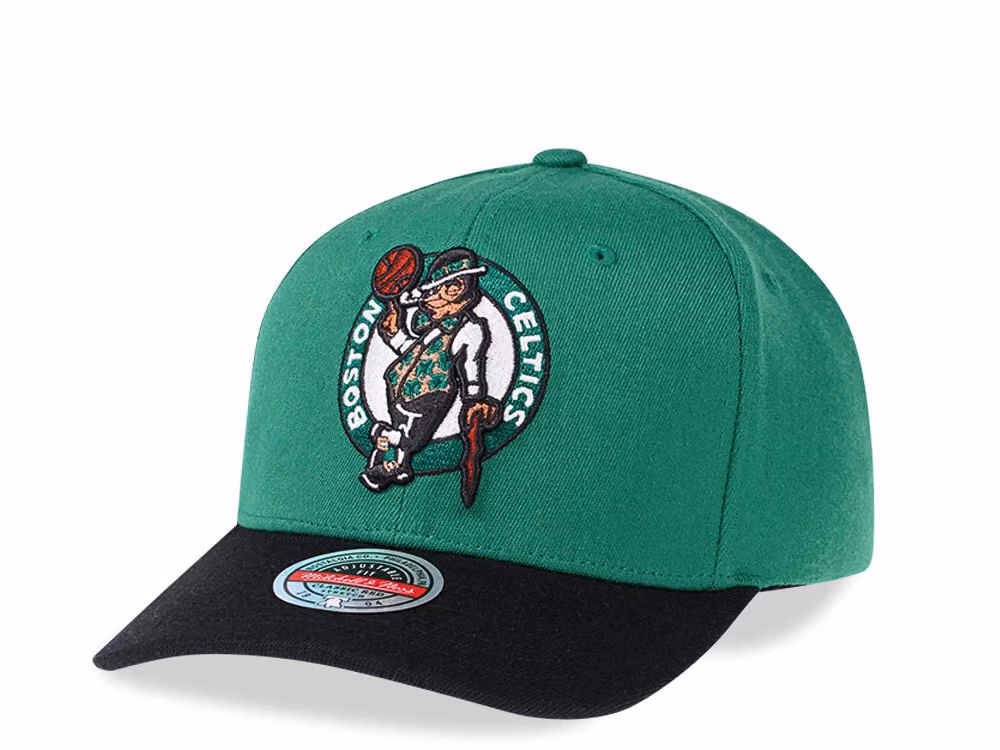 Mitchell & Ness Boston Celtics Two Tone Red Line Solid Flex Snapback Hat front
