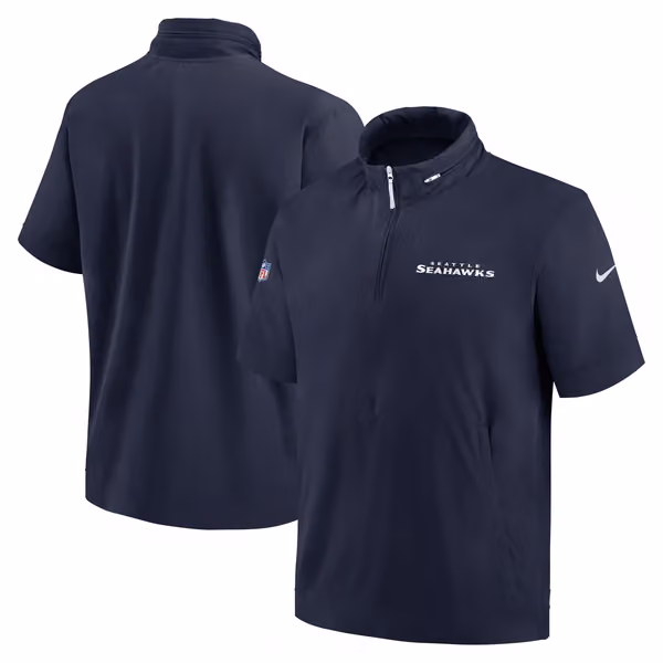 Seattle Seahawks 2024 NFL Sideline Nike Lightweight Coach Jacket Navy view 1
