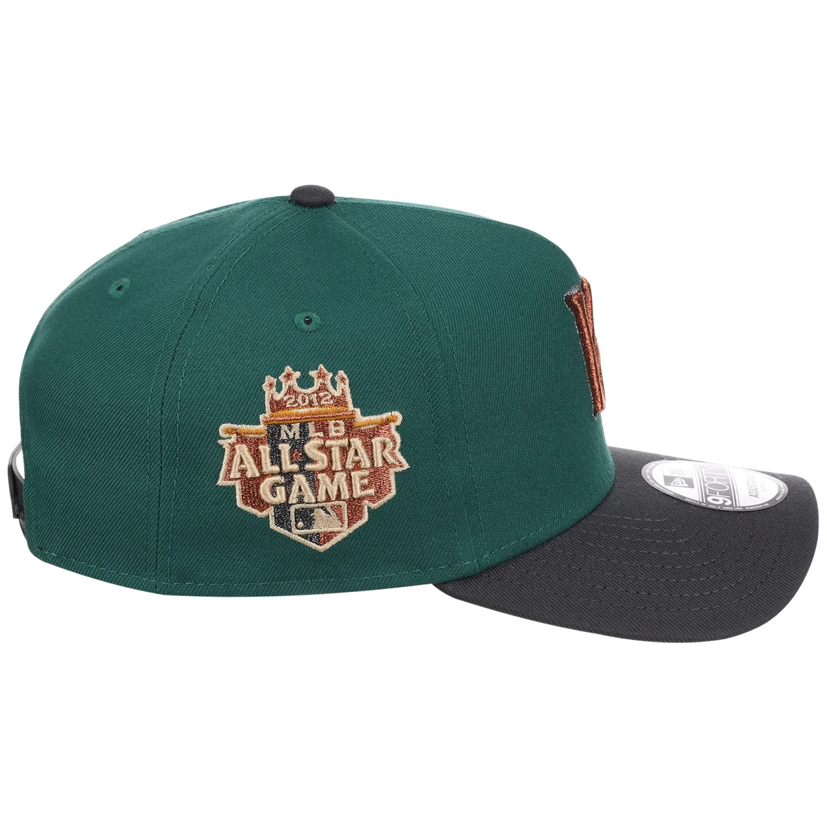Kansas City Royals MLB Emerald Graphite New Era 9FORTY detail view