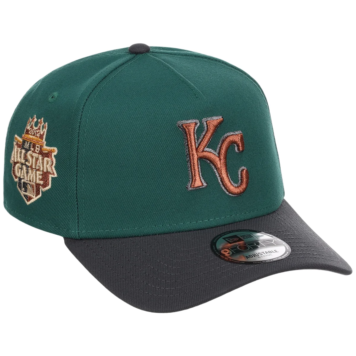 Kansas City Royals MLB Emerald Graphite New Era 9FORTY front view
