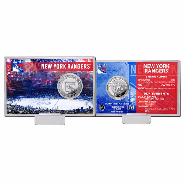 New York Rangers Team History NHL Silver Coin Card view 1