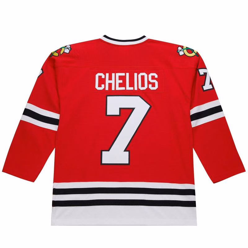 Chris Chelios #7 Chicago Blackhawks 1991-92 Premium Power Play NHL Jersey Red view 1