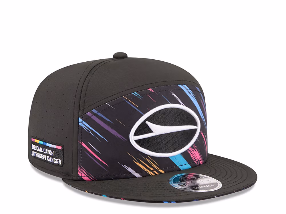 New Era New York Jets Crucial Catch 2026 Black Edition 9Fifty Split Panel Snapback Hat front