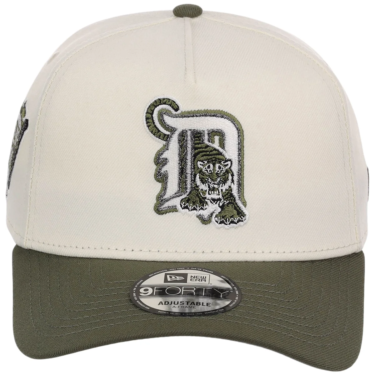 Detroit Tigers MLB Chrome Olive New Era 9FORTY detail view