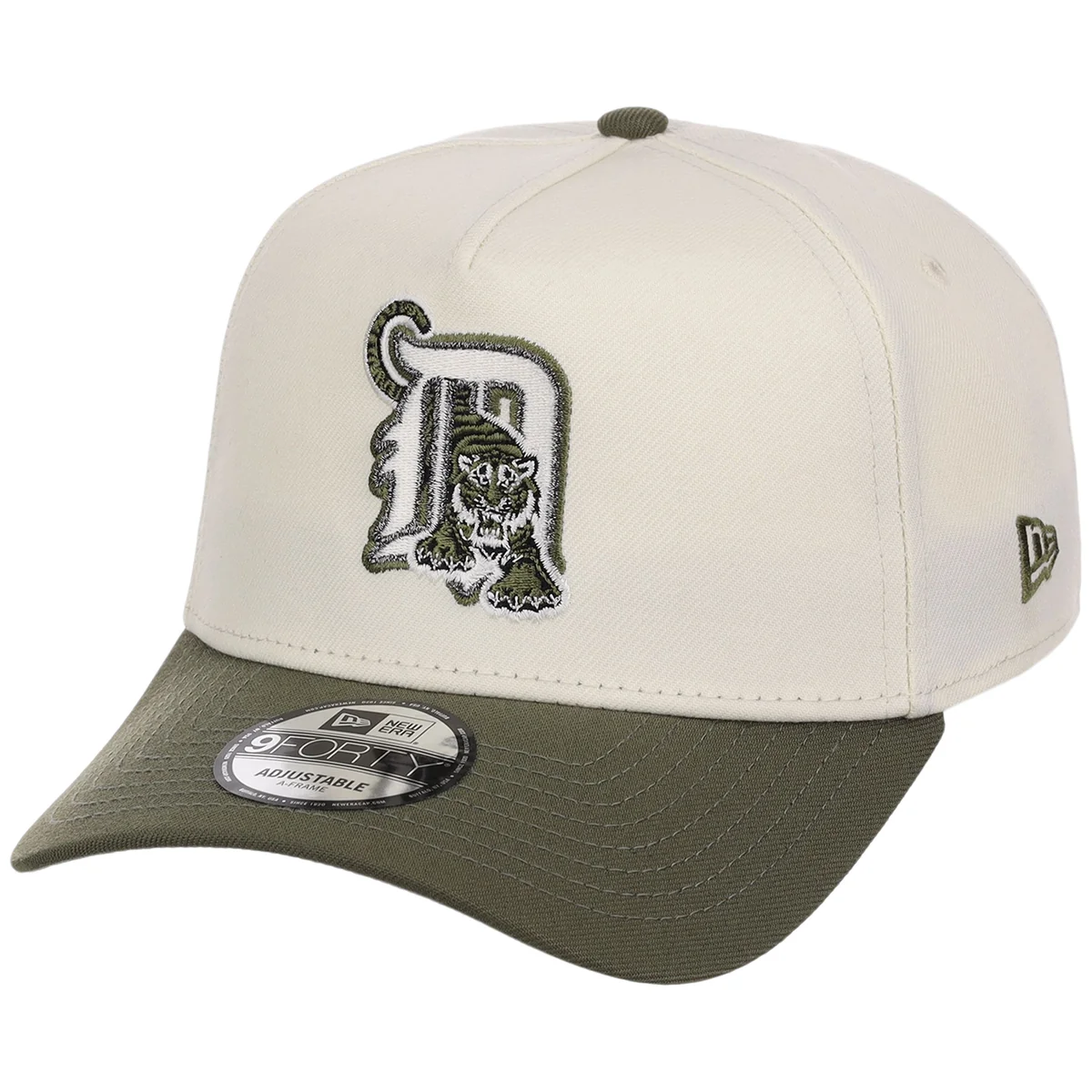 Detroit Tigers MLB Chrome Olive New Era 9FORTY detail view