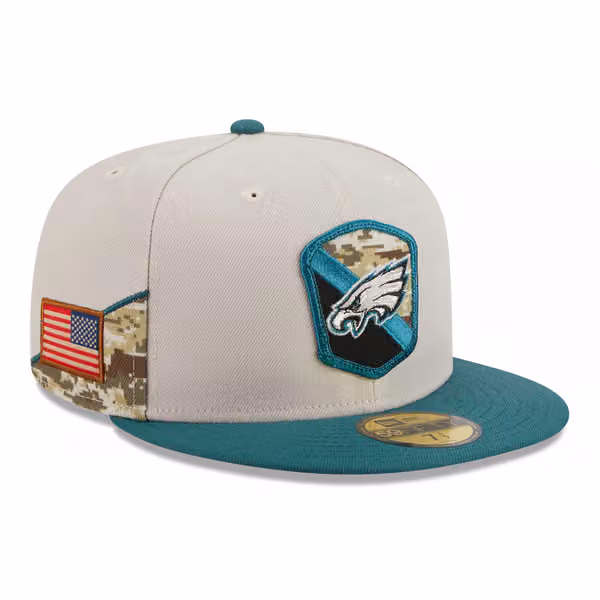 Philadelphia Eagles 2023 NFL Salute to Service New Era 59FIFTY Fitted Cap product photo