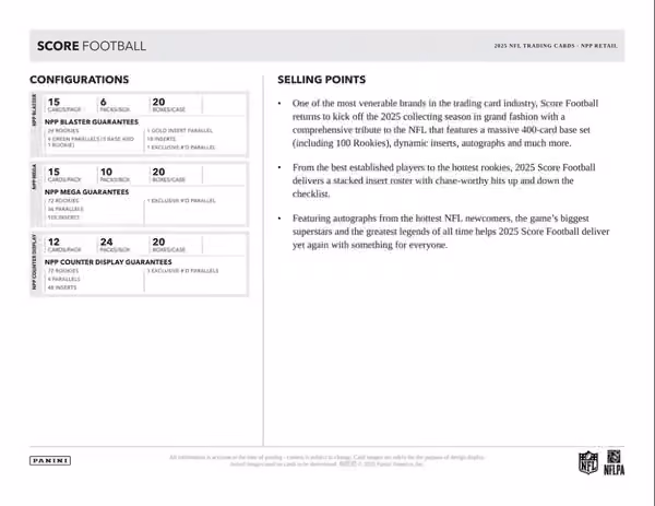2025 Panini Score Football NFL Mega Box view 5