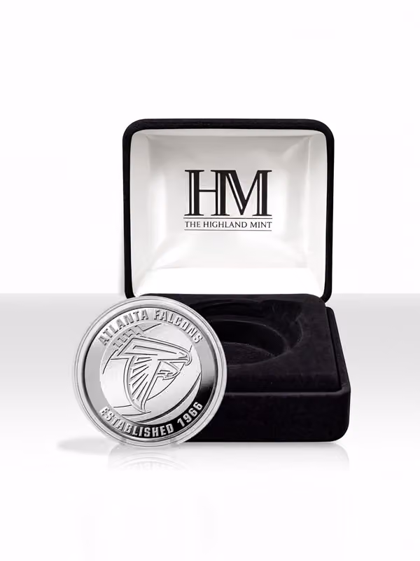 Atlanta Falcons Silver Plated 2026 NFL Game Flip Coin view 2