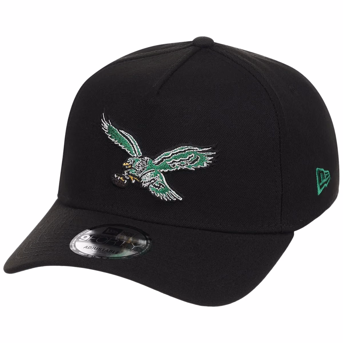 Philadelphia Eagles NFL Black Dome New Era 9FORTY A-Frame detail view