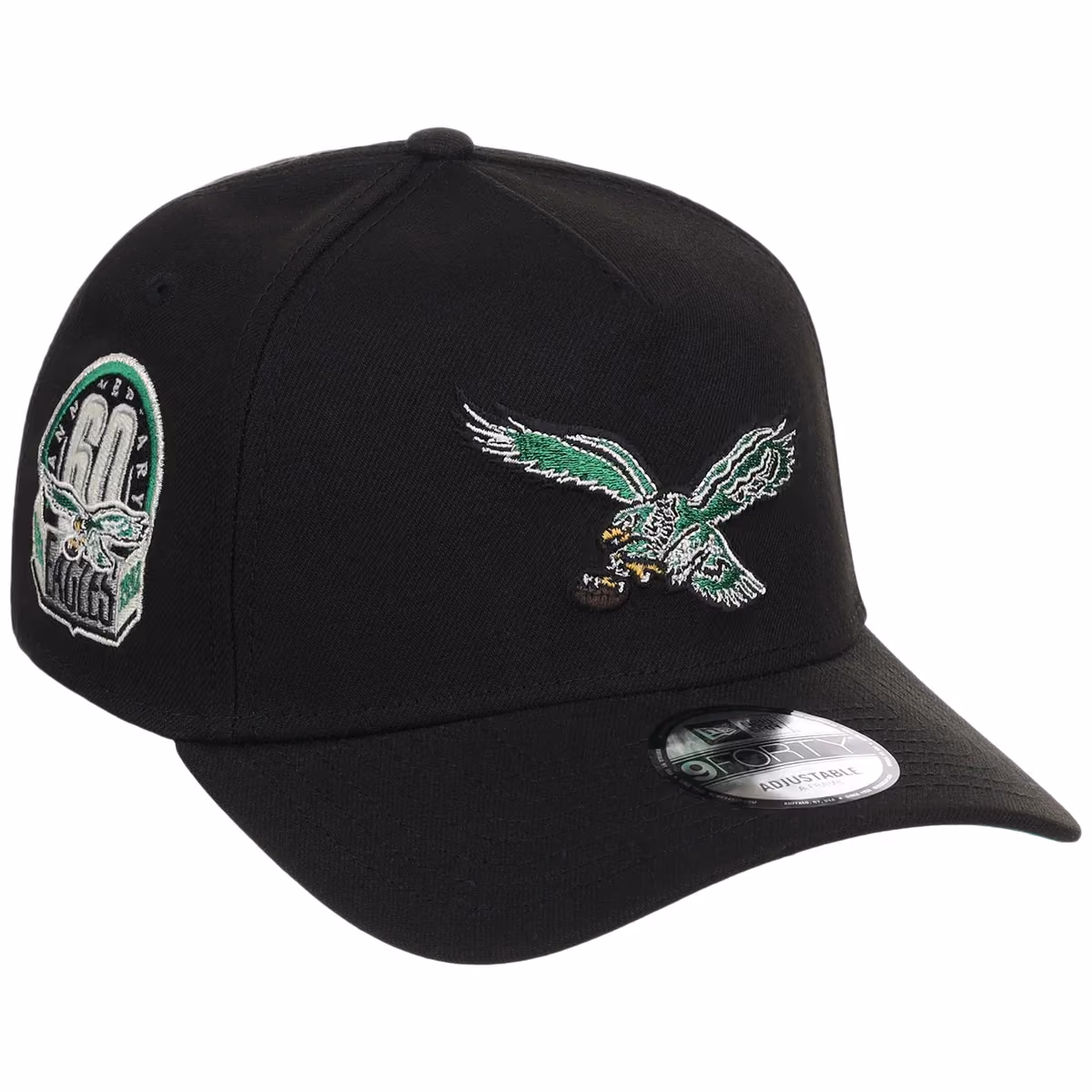 Philadelphia Eagles NFL Black Dome New Era 9FORTY A-Frame front view