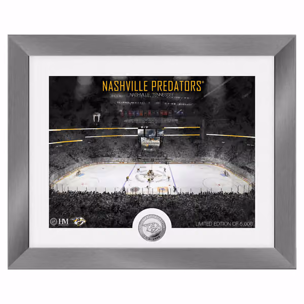 Nashville Predators Art Deco Stadium Silver Coin Framed NHL Photo view 1