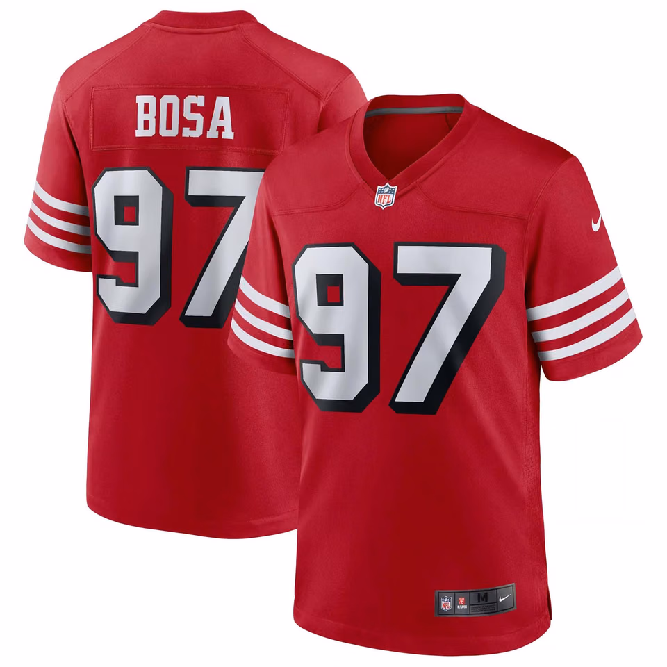 Nick Bosa #97 San Francisco 49ers Nike Game NFL Jersey Alternate Red view 1