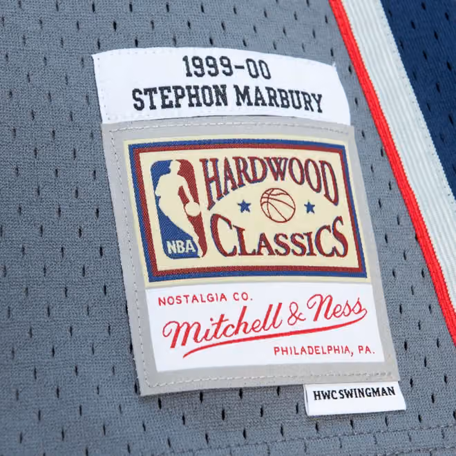 Stephon Marbury #33 New Jersey Nets 1999-00 Mitchell & Ness Alternate Swingman NBA Jersey Grey view 3