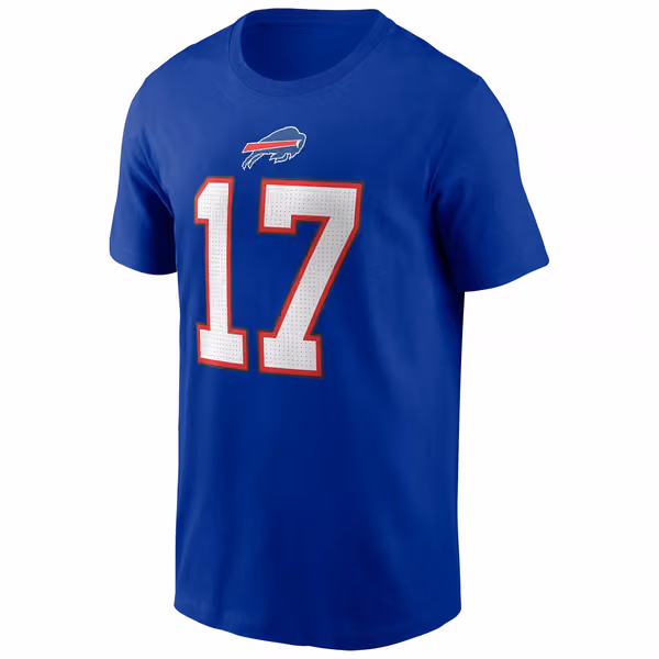 Josh Allen #17 Buffalo Bills Nike Player NFL T-Shirt Blue view 2