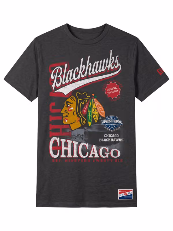 Chicago Blackhawks Division Oversized NHL T-Shirt Charcoal view 1
