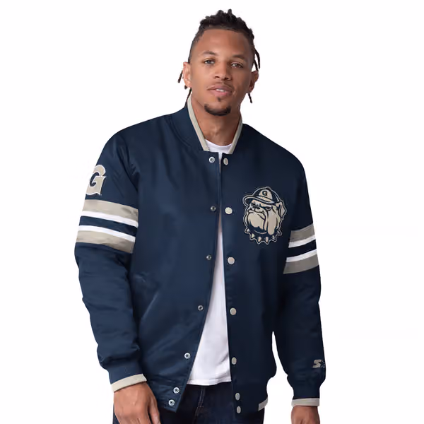 Georgetown Hoyas Starter Scout Varsity NCAA Jacket Navy view 1