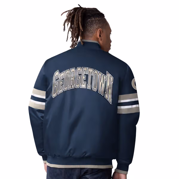 Georgetown Hoyas Starter Scout Varsity NCAA Jacket Navy view 2